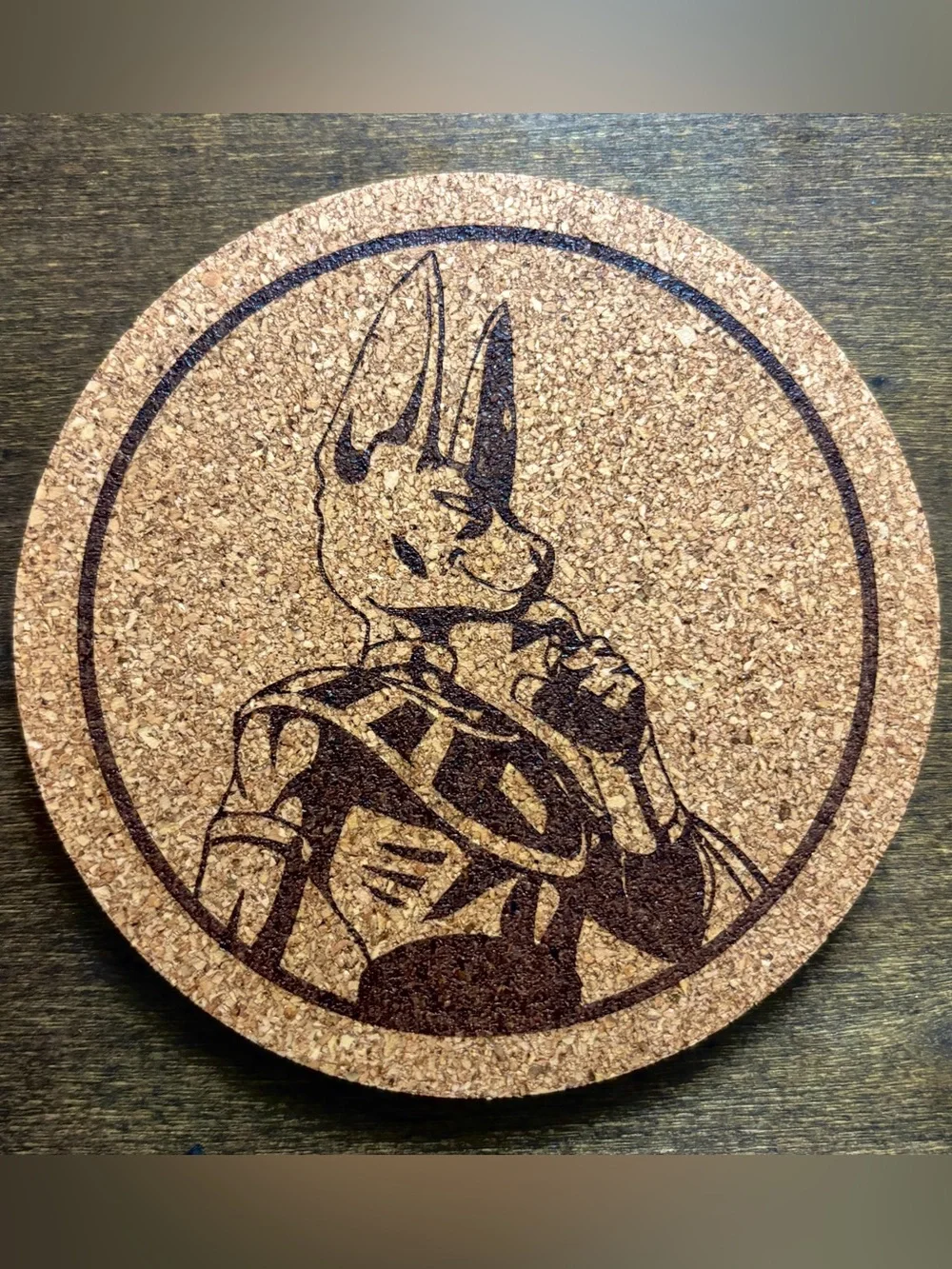 Dragon Ball Super Beerus Laser Engraved Cork Coaster